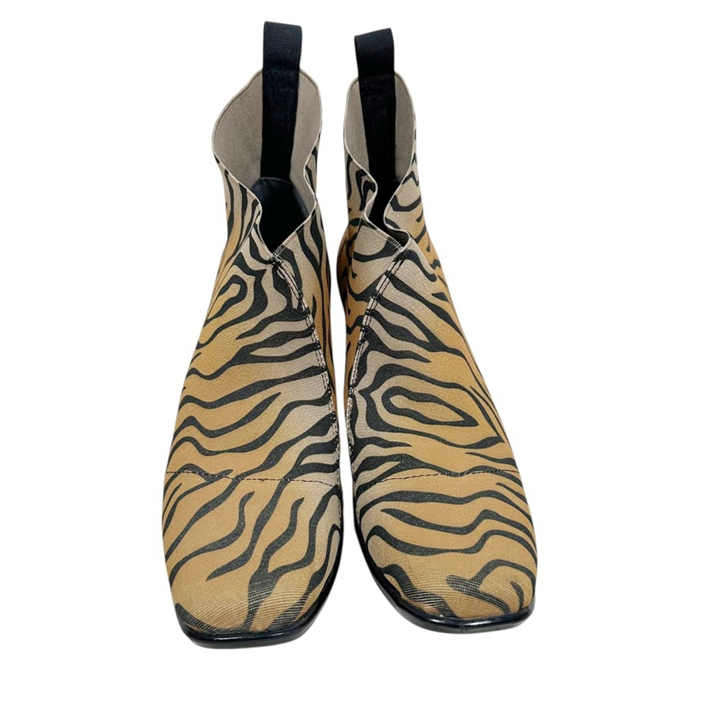 Charleston Shoe Co Telfair Tiger Stripe Print Ankle Boots Slip on Heels Size 9 - Picture 3 of 11